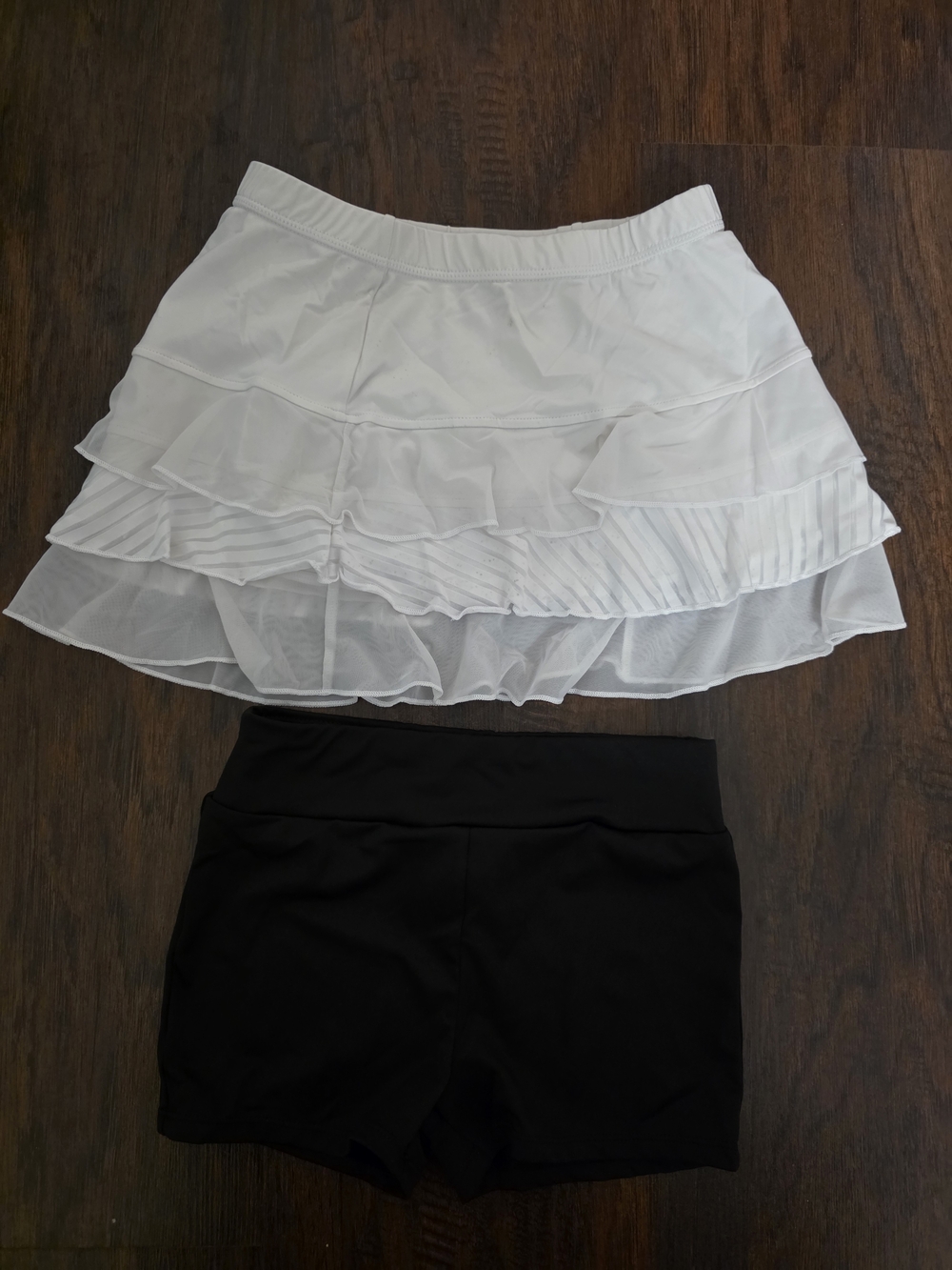 SofiBella White Ruffled Layered Skort And Cat & Jack Black Shorts Size 8